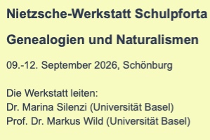 Afiche de Nietzsche-Werkstatt 2026: Genealogien und Naturalismen